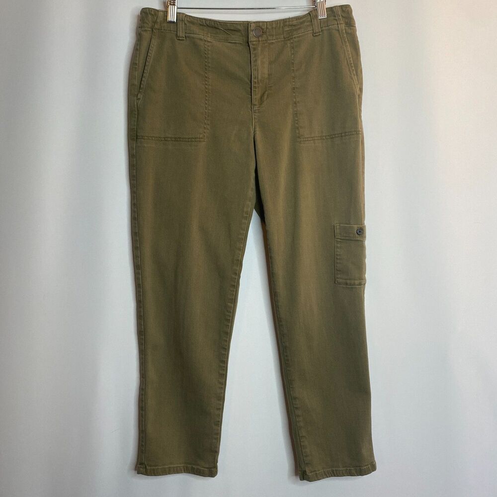 J.Jill Denim Olive Green Low Rise Cargo Pants Womens 12
